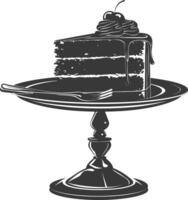 silueta pastel plato negro color solamente lleno vector