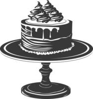 Silhouette cake platter black color only full vector