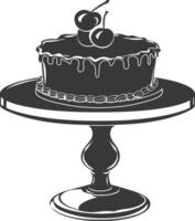 Silhouette cake platter black color only full vector