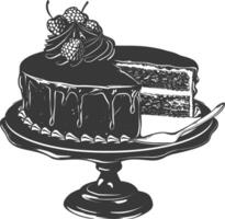 Silhouette cake platter black color only full vector