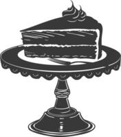 Silhouette cake platter black color only full vector