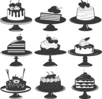 Silhouette cake platter black color only full vector