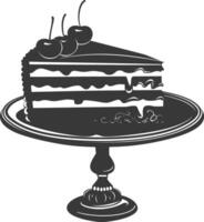 Silhouette cake platter black color only full vector