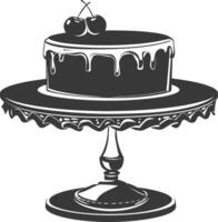 Silhouette cake platter black color only full vector