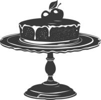 Silhouette cake platter black color only full vector