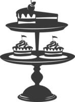 Silhouette cake platter black color only full vector