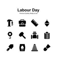 Get this creatively crafted unique icons of labor day in modern style vector