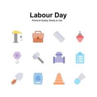 Get this creatively crafted unique icons of labor day in modern style vector