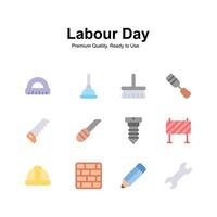 Have a look at this amazing labor day icons set, unique s vector