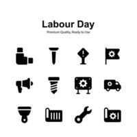 Grab this carefully crafted icons set of labor day vector