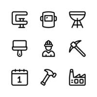 Get your hands on labor days icons set, ready to use in websites and mobile apps vector