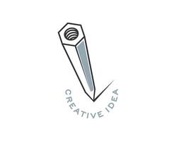 Creative idea pencil icon of architect design vector