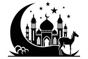 Eid Al Adha creative design' Minimalist Illustration Silhouetted vector