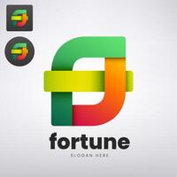 fortuna logo diseño, creativo iniciales monograma empresa vector