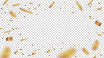 Gold Confetti Flying, Isolated on Pattern vector