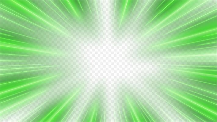 Green Rays Zoom in Motion Effect, Light Color Trails