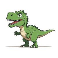 un linda dinosaurio dibujos animados tiranosaurio rex vector