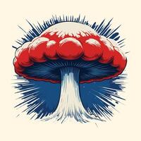 Mushroom Cloud Explosion Vintage Comic Style vector