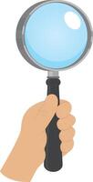 Hand drawn black magnifying glass sticker vector