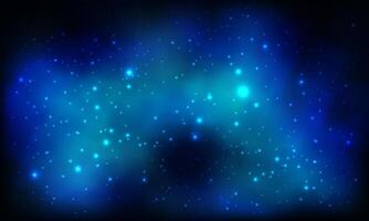 espacio antecedentes realista azul nebulosa brillante estrellas cosmos polvo de estrellas lechoso camino galaxia infinito universo y estrellado noche vector