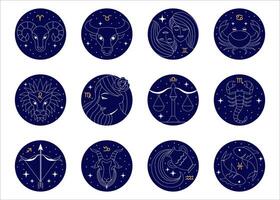 Zodiac signs set. Collection of horoscope symbols vector