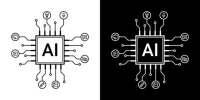 concepto, artificial inteligencia ai pictograma. tecnología relacionado a artificial inteligencia, idea, contenido generador ilustración. vector