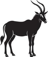 image of a antelope on a white background. Side view. vector