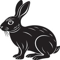 Rabbit - Black and White Illustration, for graphic design vector