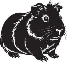 Hamster - Black and White illustration - Isolated on White Background vector