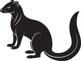 image of a ferret on a white background. Side view. vector