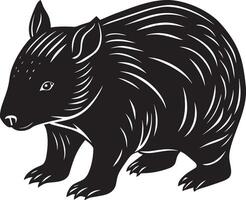 Wombat - Wild Animals. illustration ready for vinyl cutting. vector