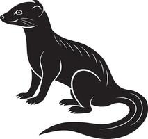 Silhouette of an otter on a white background. illustration vector