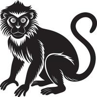 Monkey. Black and white illustration for t shirt design vector