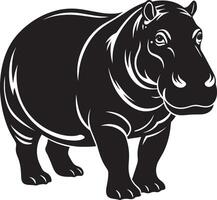 Hippo - Wild Animal. illustration vector