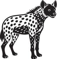 Hyena - Black and White Illustration - Isolated On White Background vector