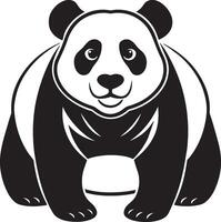 negro y blanco panda aislado en blanco antecedentes. ilustración. vector