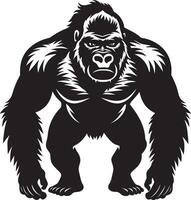 Gorilla in white background . illustration vector