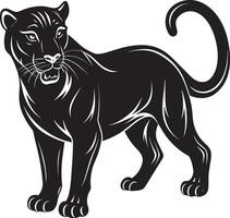 Black panther isolated on white background. Wild cat. illustration. vector