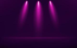 Empty Dark Purple studio room background. Empty room with spotlight effect. Use for product display presentation, cosmetic display mockup, showcase, media banner, etc. illustration. vector