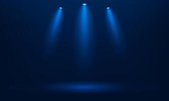 Empty Dark Blue studio room background. Empty room with spotlight effect. Use for product display presentation, cosmetic display mockup, showcase, media banner, etc. illustration. vector