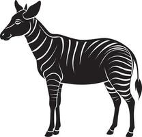 image of a zebra on a white background. Side view. vector