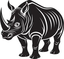 negro rinoceronte. ilustración vector