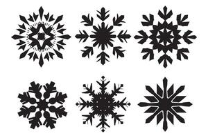 snowflake winter black silhouette on white background vector