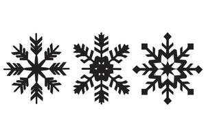 snowflake winter black silhouette vector