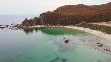 an aerial view of a small island in the middle of the ocean video