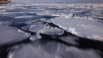 schmelzen Gletscher im Wasser Stark global Erwärmen Wirklichkeit Antenne Aussicht global Erwärmen sichtbar Auswirkungen dringend Umwelt Anliegen. Gletscher schmelzen global Erwärmen Alarm Anruf zum Umwelt Aktion. video