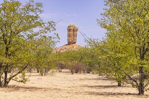 Picture of the famous Vingerklip rock needle in northern Namibia during the day photo