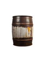 Old metal barrel oil isolated on transparent background, cut out, or clipping path. png