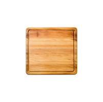 Empty square cutting board for top view food product display, isolated on transparent background, cut out, or clipping path. png