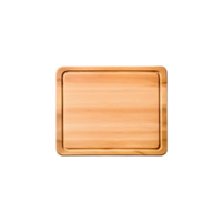 Empty square cutting board for top view food product display, isolated on transparent background, cut out, or clipping path. png